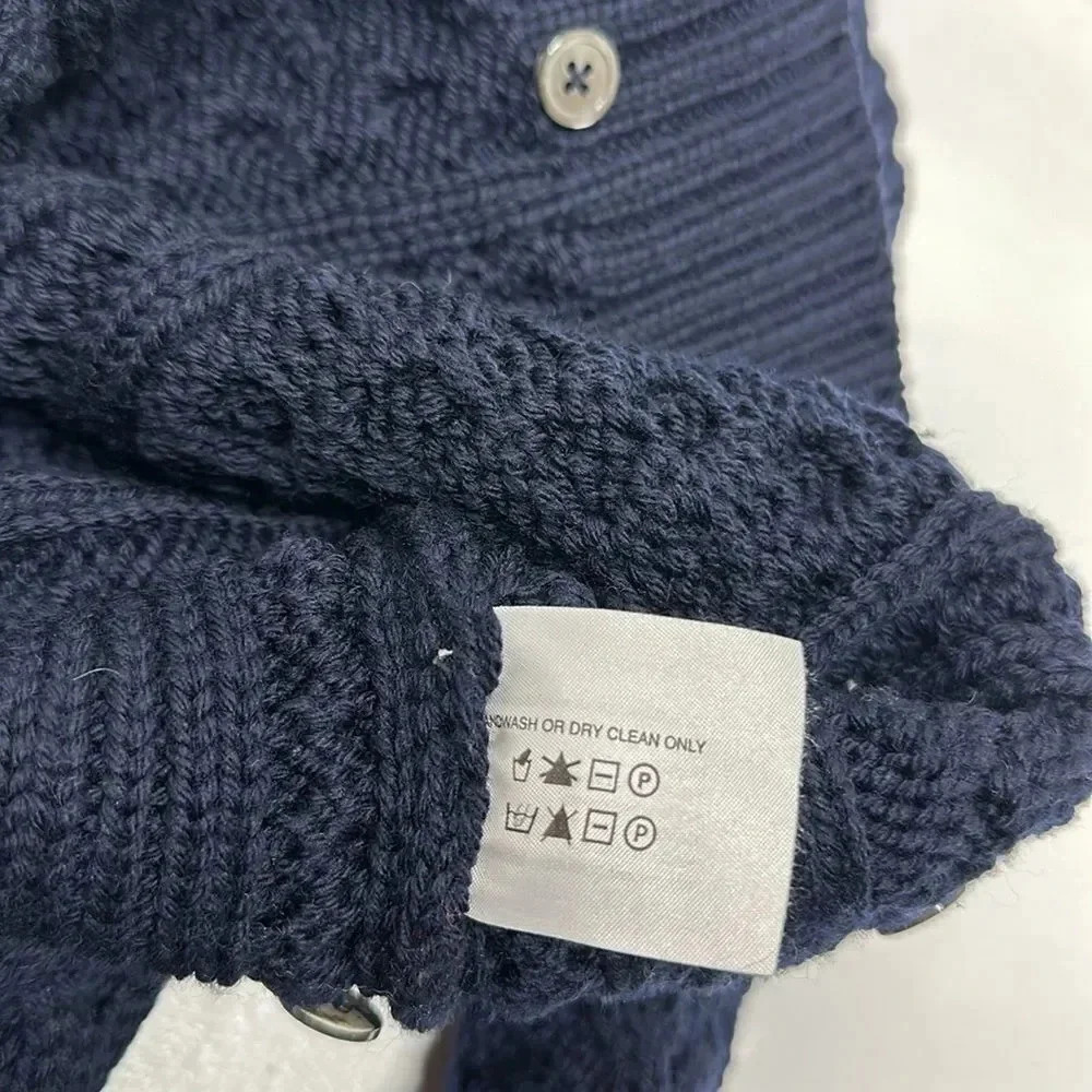 Thom Browne Cable Knit Crewneck Pullover Sweater Navy Blue Wool Size 40 / 1 New - Picture 12 of 13